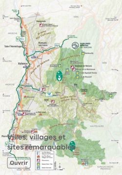 Carte des villes villages et sites remarquables dromois